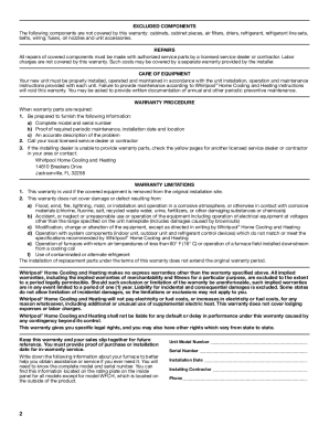 Hvac Labor Warranty Template  Form