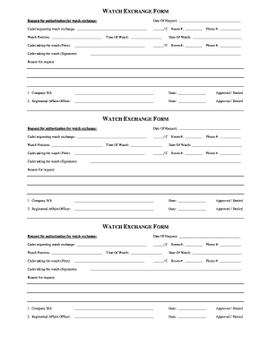 Suny Maritime Watch Exchange Form