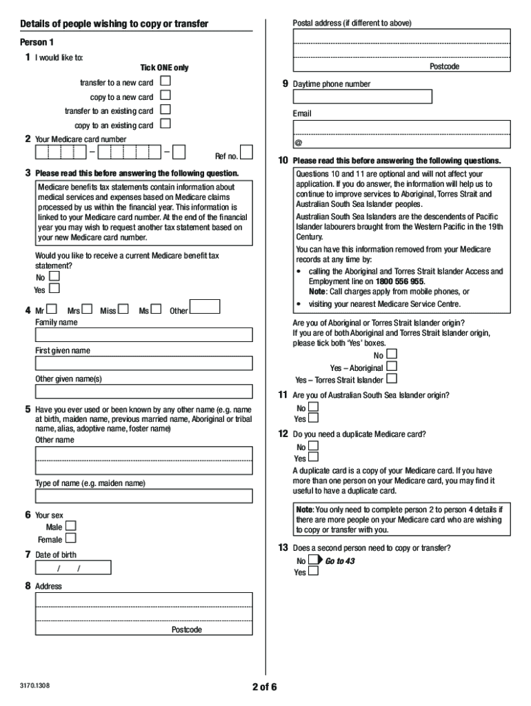 Medicare Transfer Form