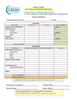 Budget Request Sample  Form