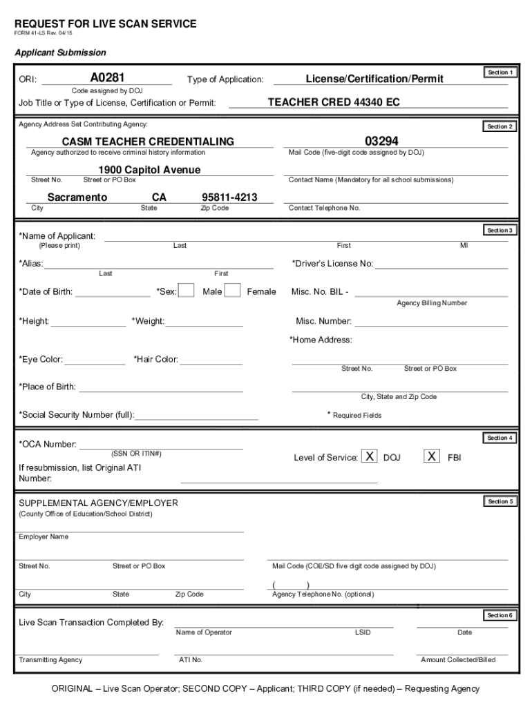  Form 41 Ls 2015-2024