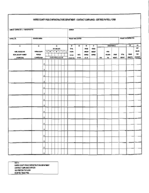 Certified Payroll Form Harris County Public Infrastructure Department