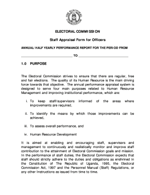 ELECTORAL COMMISSION Staff Appraisal Form for Officers 1 0