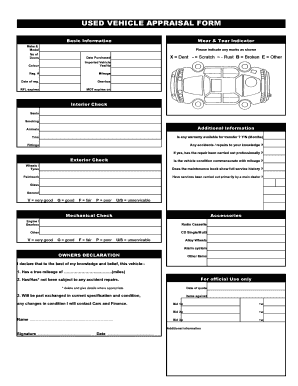Car Appraisal Form PDF