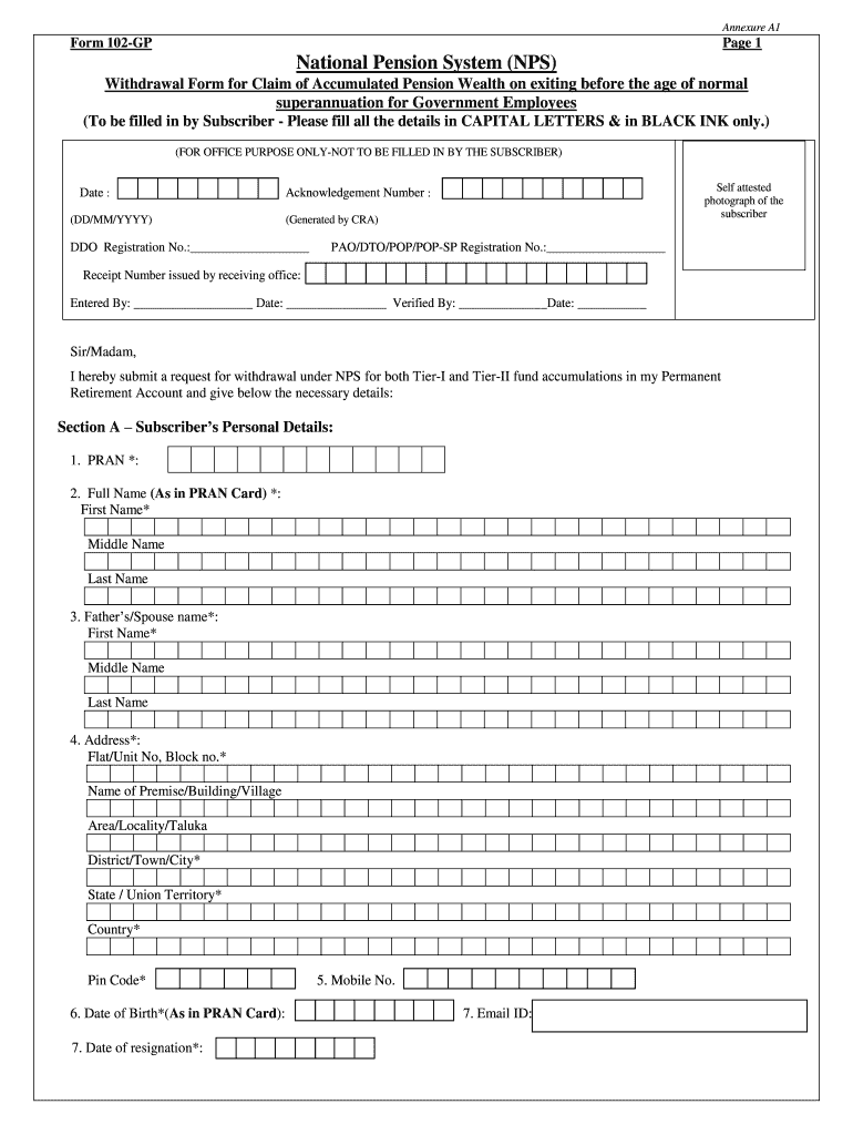 Nps Withdrawal  Form
