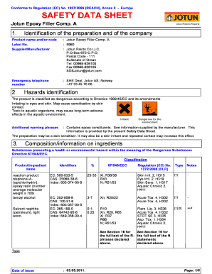 Jotun Paint Msds  Form