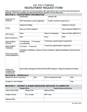 Recruitment Request Form