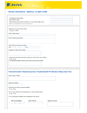 Travel Insurance Form Sample