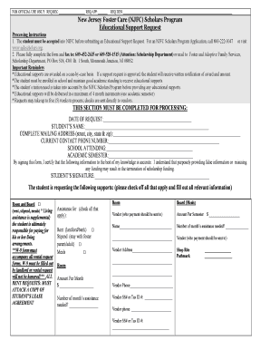 NJFC Scholars Program Educational Support Request THIS  Form