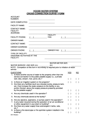 Cross Connection Survey Form