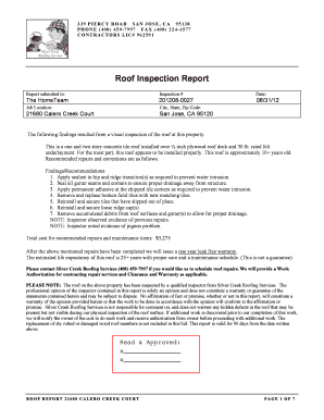 Roof Inspection Report TM MarketLinx Com  Form