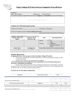 Computer Drop off Form