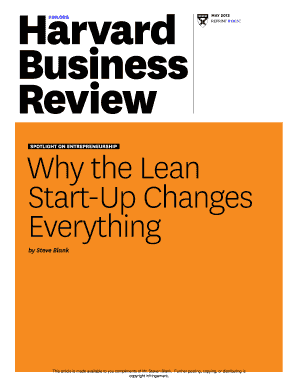 Why the Lean Startup Changes Everything PDF  Form