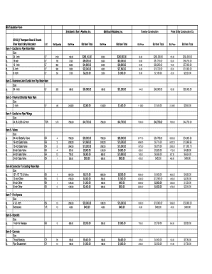 Bid Tabulation  Form