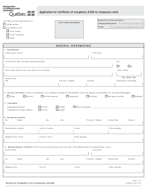 Caq Application Form