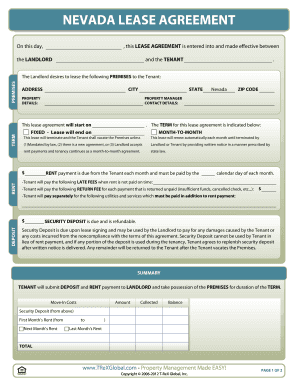 Nevada Lease Agreement Form TReXGlobal Com