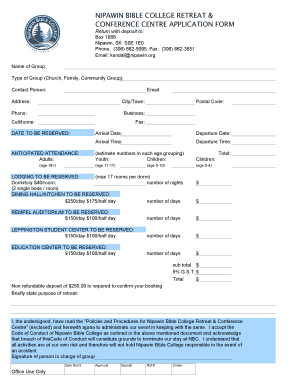 Bible College Application Form PDF