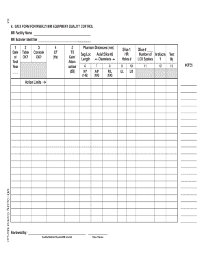 Mri Quality Control Manual  Form