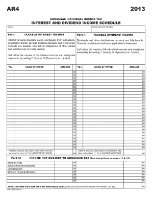 Corporation Bonds, Savings and Loan Deposits, and Credit Union There is No Dividend Exclusion Applicable to Arkansas  Form