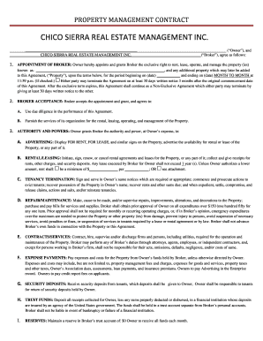 California Real Estate Management  Form