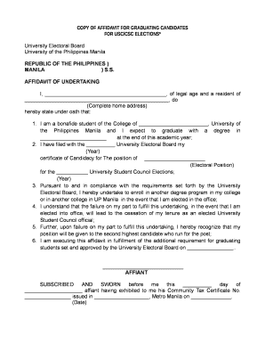 Affidavit Sample Philippines  Form