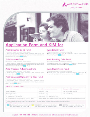 Axis Mutual Fund Common Application Form Editable