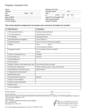 Pregnancy Assessment  Form