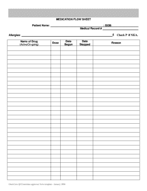 Flow Sheets Forms