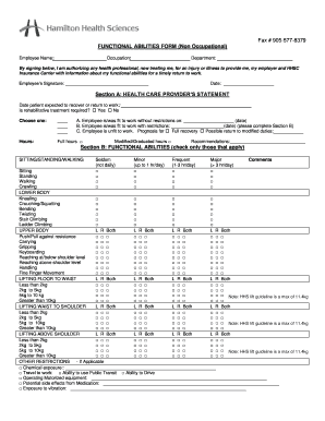 Functional Abilities Form