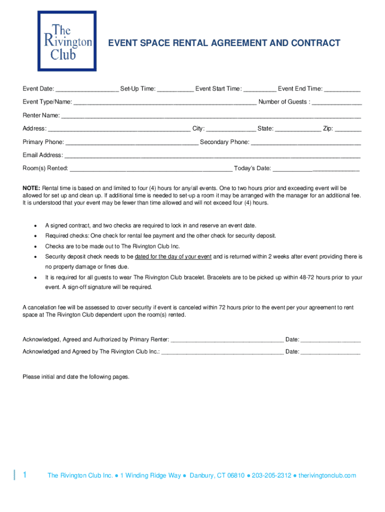 Event Rental Form