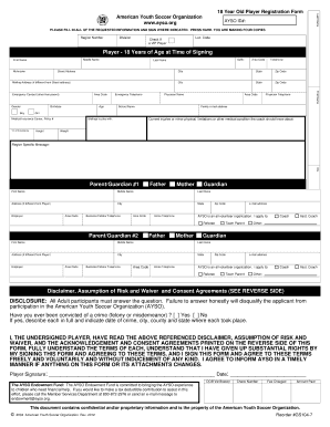 Soccer Player Application Form