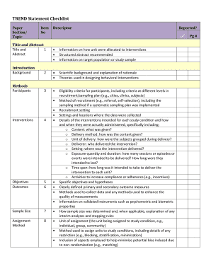 Trend Statement Checklist  Form