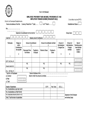 Epf Form 12a in Excel Format Download