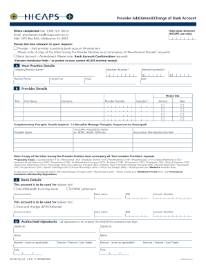 Hicaps Add Provider  Form