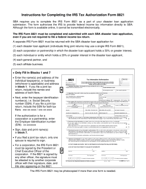 Form 8821 Instructions