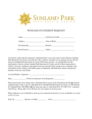 Sunland Park Casino Form