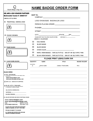 Mcdonald&#039;s Menu Printable PDF  Form