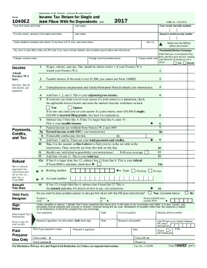 1040ez Form Example