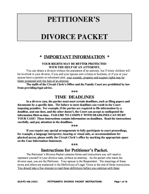 Divorce Packet  Form