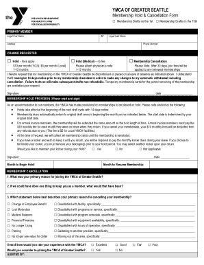 YGS Membership Hold and Cancellation Form YMCA of Greater Seattleymca