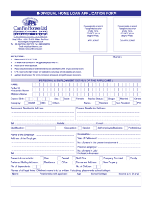 Canfin Home Loan Statement Download  Form