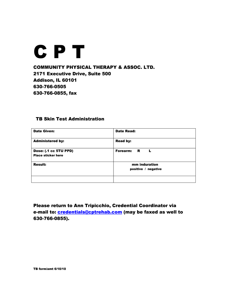  Mantoux Test Report Format 2010-2024