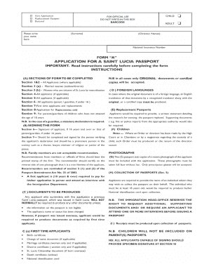 St Lucia Passport Renewal Online  Form