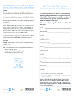 Gm Powertrain Warranty Form