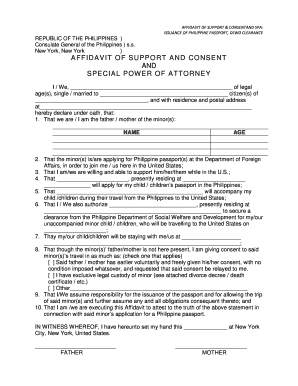 Affidavit of Support Philippines  Form