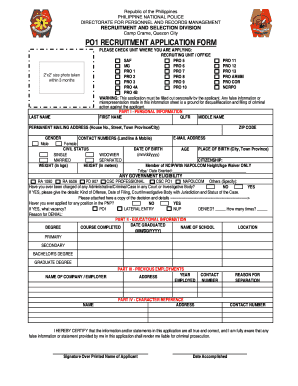 Sample Recruitment Application Form