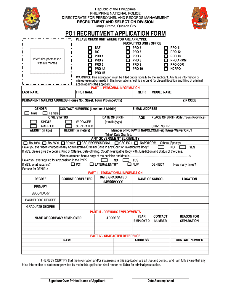 Napolcom Form