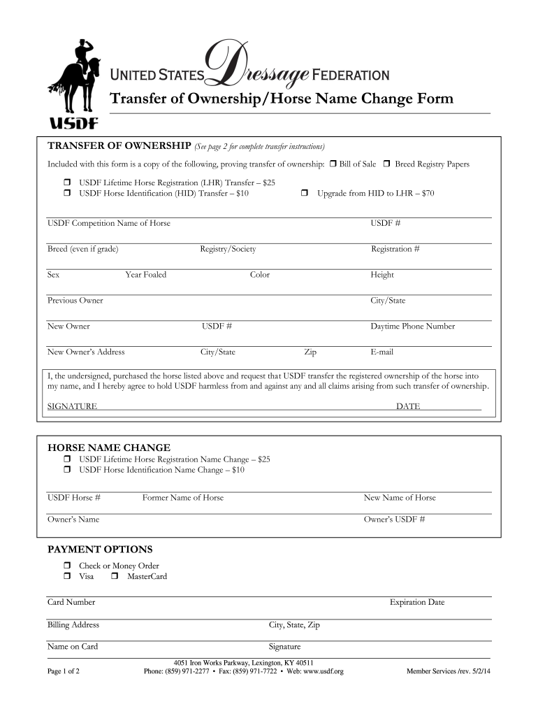 Get and Sign Horse Papers to Print 2014-2022 Form