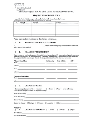 5star Life Insurance Beneficiary Change Form