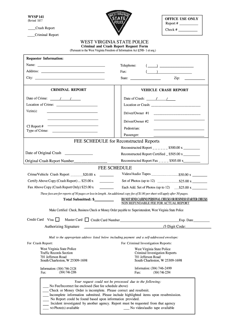 West Virginia Accident Reports Online 2010-2022: get and sign the form in seconds